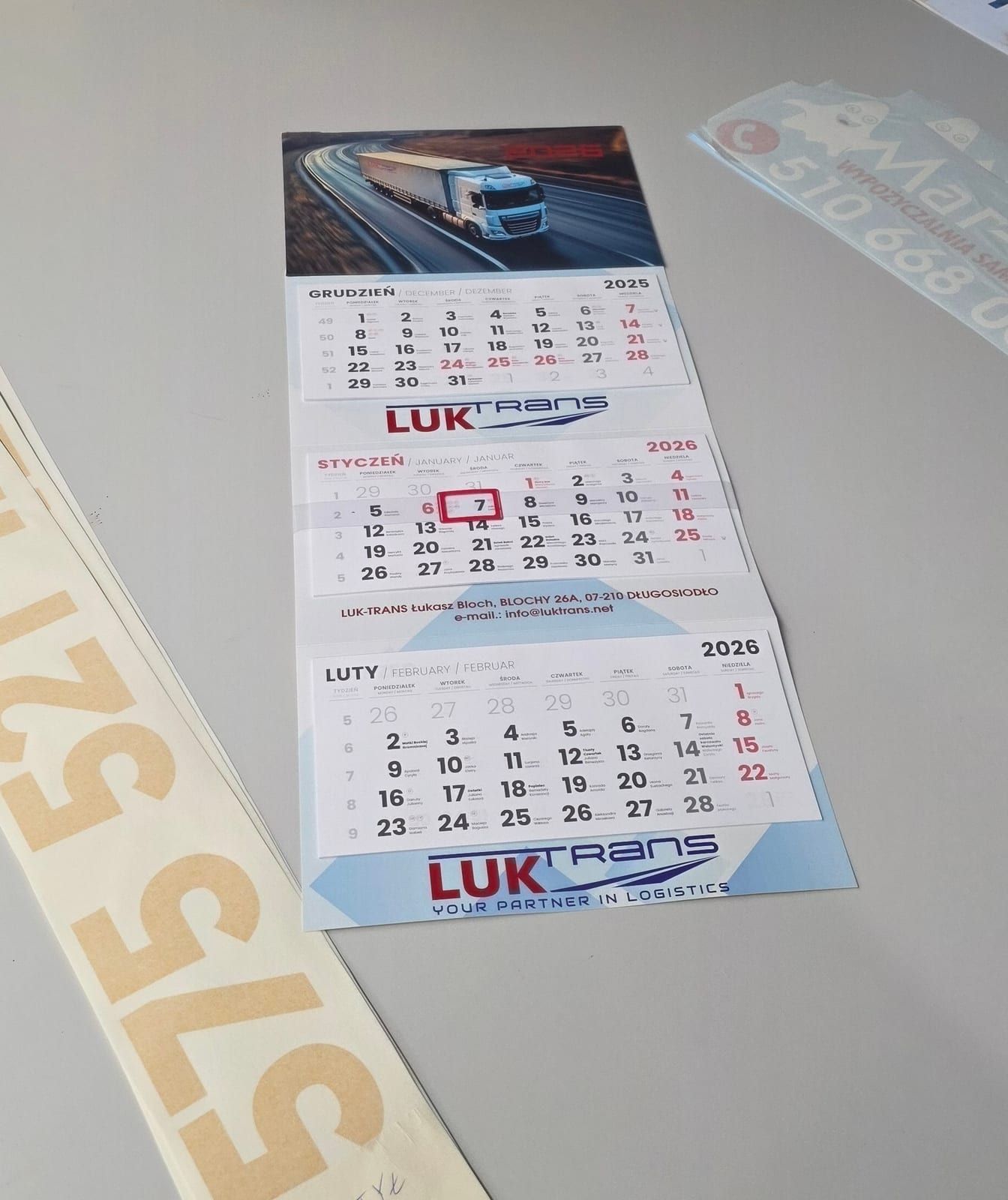 Kalendarze 2026 – LUK Trans