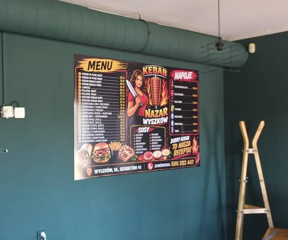 Menu, drzwi i ulotki dla Nazar Kebab