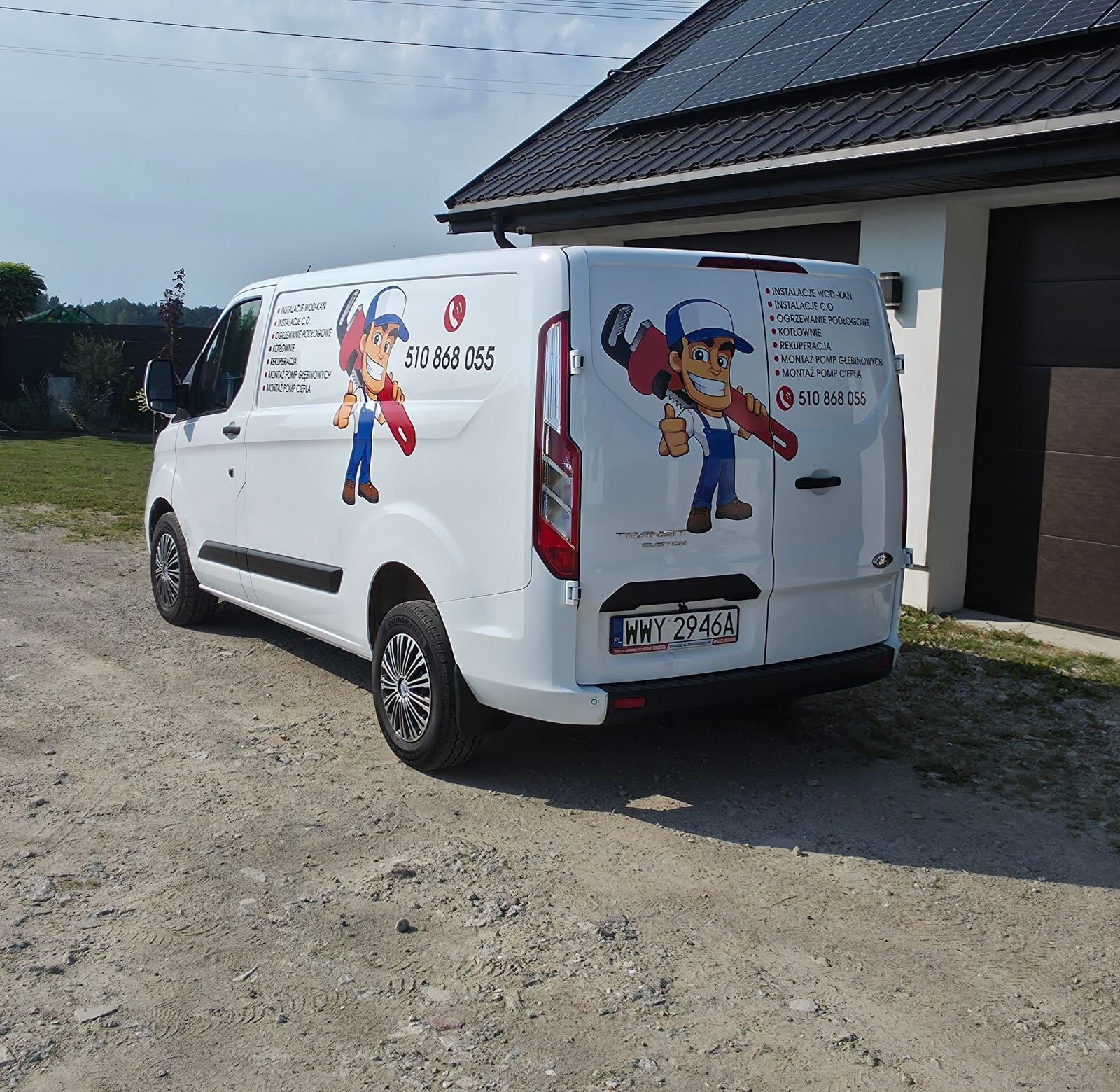 Oklejenie Forda Transit Custom – hydraulik – zdjęcie 2 z 2